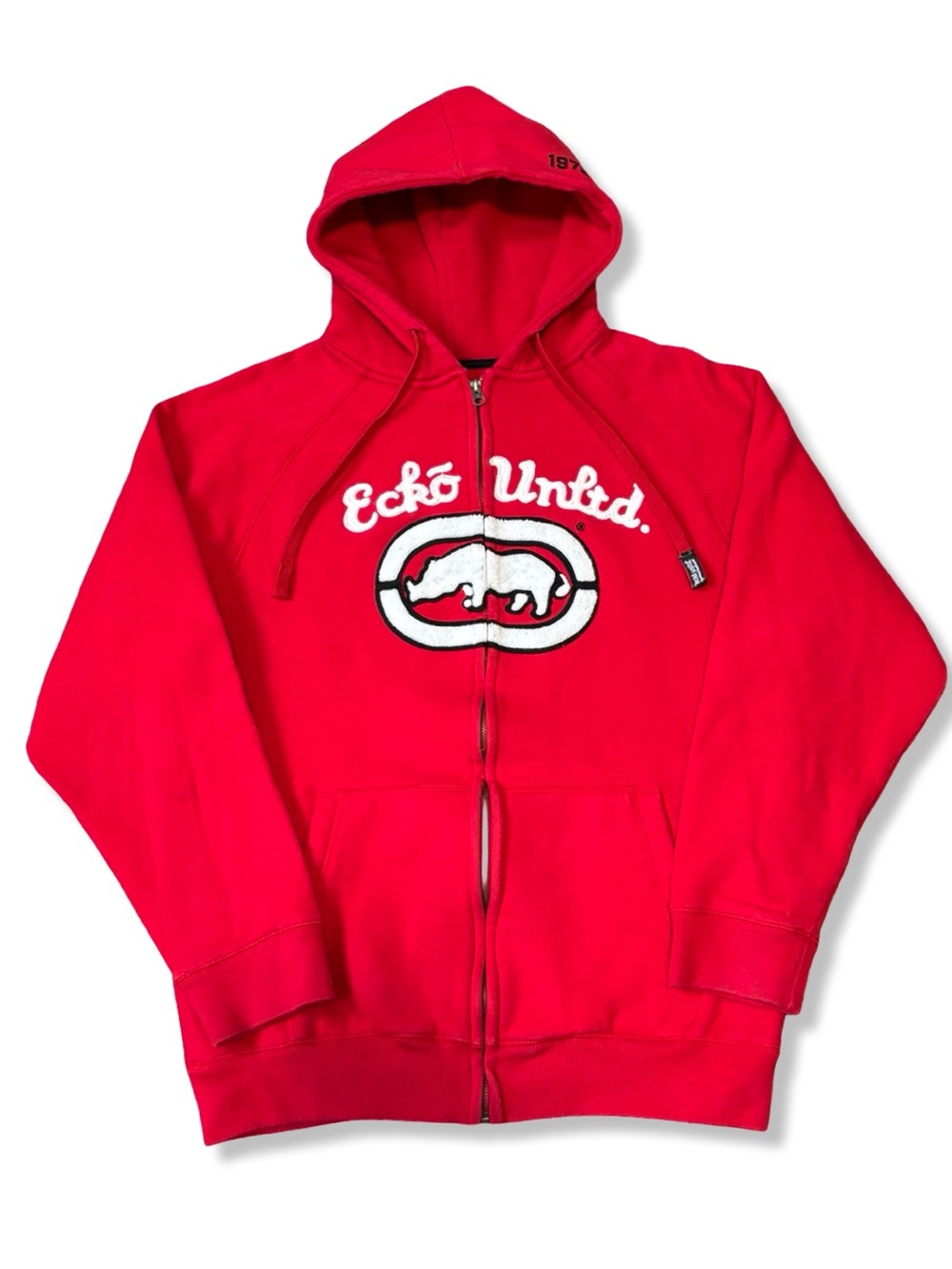 Vintage Y2K Heavyweight Ecko Unltd Zip Up Hoodie With Chain Stitching